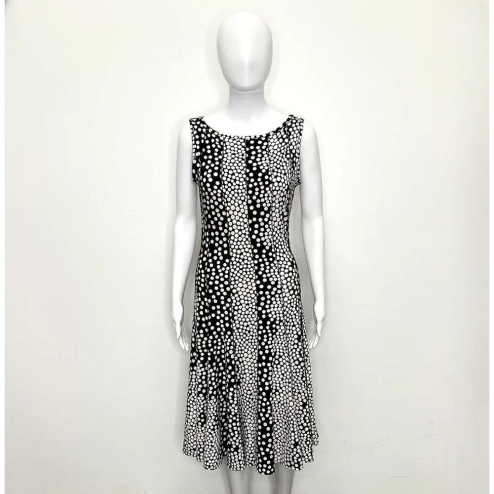 Y2K Forever 21 polka dot stretchy dress w exposed serged seams size medium-large